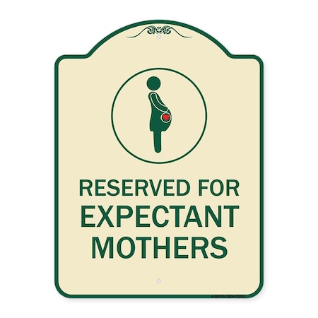 Signmission Reserved for Expectant Mothers W/ Graphic Heavy-Gauge Aluminum Sign, 18" L, 24" H, TG-1824-23202 A-DES-TG-1824-23202